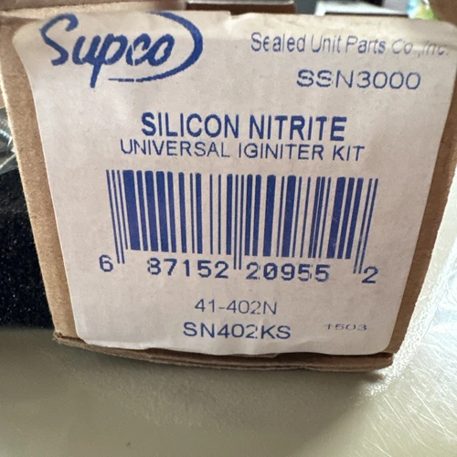 Supco Ssn3000 Hot Surface Igniter, Lp/Ng, 120V Ac, 2 5/8 In L., Universal