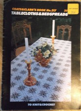 TABLECLOTHS BEDSPREADS thread crochet knit 1972 booklet vintage