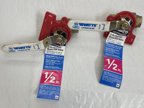 Watts 1/2 in. x 1.75 in. Brass Sweat x Sweat Full Port Solder Ball Valve