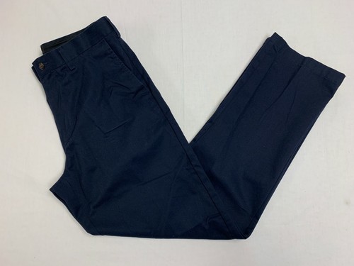 Croft & Barrow Men's Navy Khakis Classic Fit Flat Front Pants 34x34 EUC - Picture 4 of 7