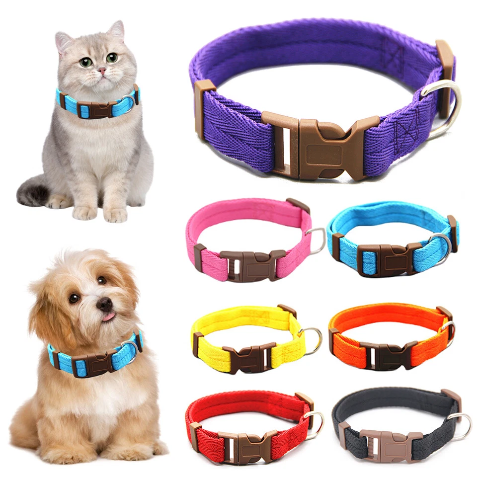 Dog Pet Adjustable Nylon Collar for Small Medium Large Dogs With Buckle Puppy - Image 3 of 4