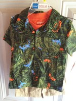 Toddler Boys 3pc Short Outfit< Safari Shirt, Green Orange,khaki 12,18,24mos Toddler Boys 3pc Short Outfit< Safari Shirt, Green Orange,khaki 12,18,24mos