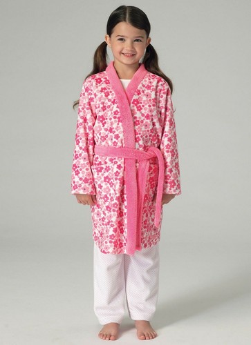 KWIK SEW SEWING PATTERN 4131 BOYS GIRLS TEENS 4-14 KNIT ROBE, PYJAMAS TOP, PANTS - Picture 2 of 8