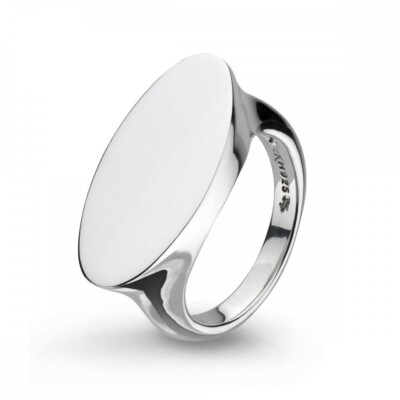 Kit Heath Heirloom Curve Signet Ring Sterling Silver Signed Size 10 NWT 8g