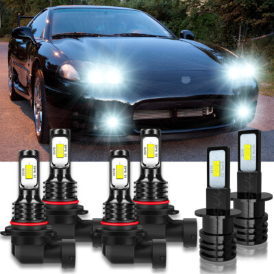 For Mitsubishi 3000GT 1994-1999 - 6X LED Headlight Bulb Hi Lo Beam Fog Light HKB