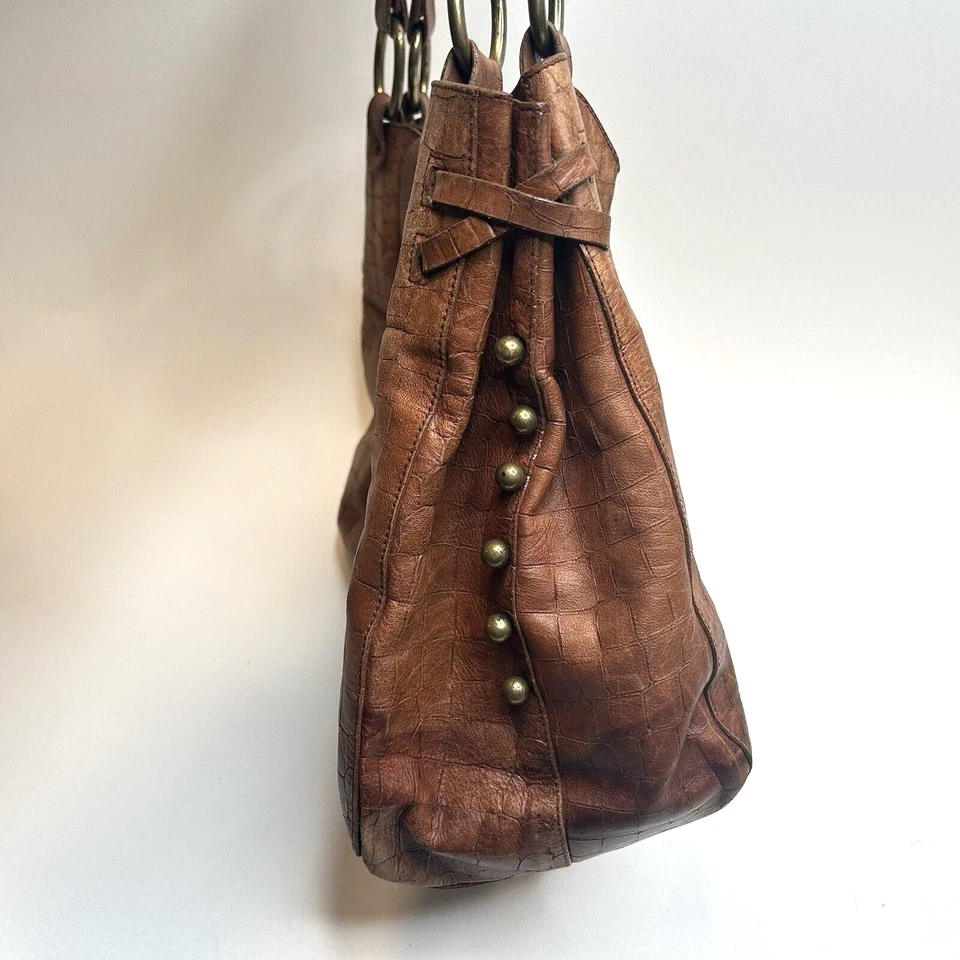 Upscale LAMARTH Paris Italian Leather Hobo Shoulder Bag Brown Italy - Image 3 of 4