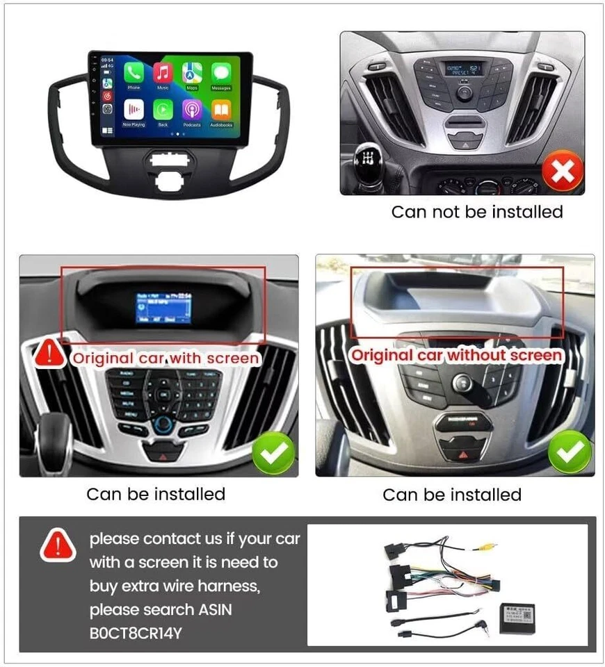 For Ford Transit 150 250 350 15-19 Android 13 Car Stereo Radio GPS Navi Carplay - Изображение 4 из 4