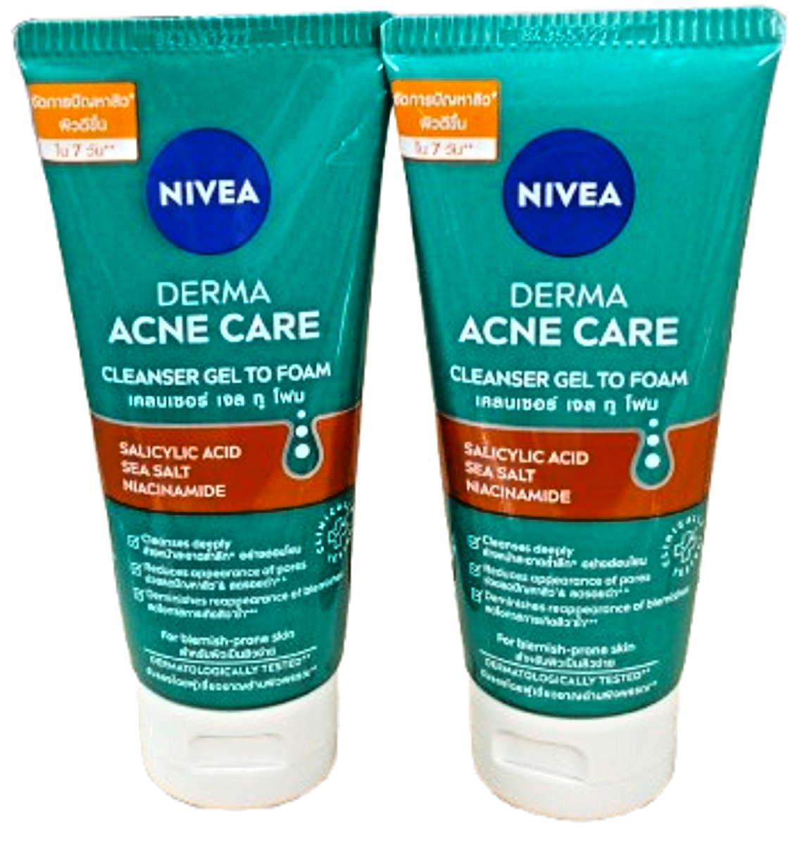 Nivea Derma Acne Care Cleanser Gel To Foam 90ml × 2 Gentle formula