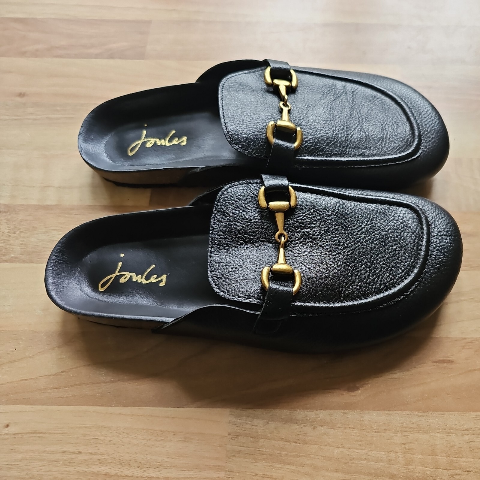 Joules Black Slip On Backless Mules. Size 5 eBay