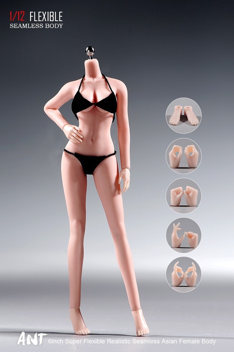 ANT 1/12 Super Flexible Seamless Female Pale Mid Breast Body For 6