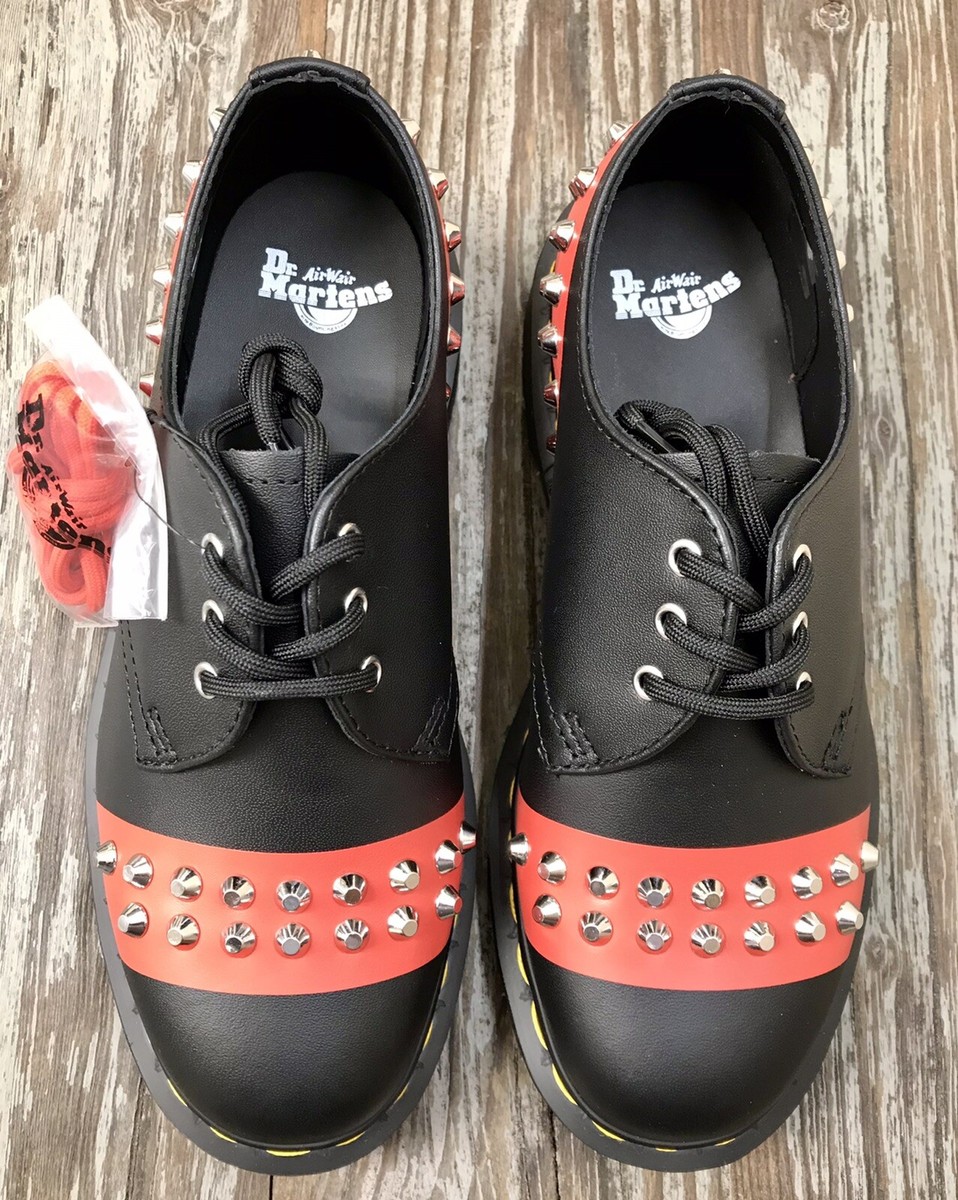Dr. Martens 1461 Stud Hero Backhand Oxford Black Red Unisex Men's