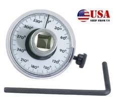 1/2'' Drive Torque Angle Gauge Wrench Measure Tool 360° Torque Meter Protractor 