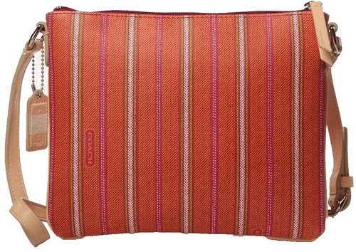 COACH 19026 POPPY LEGACY STRIPE ROCKER SATCHEL BAG Crossbody