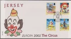 GB - JERSEY 2002 The Circus - Festival Floats/Europa 02' SG 1031-1034 FDC CLOWNS