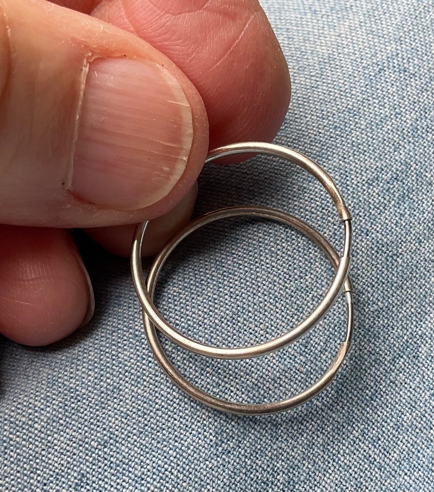 Hoop Earrings Stamped Silver eBay