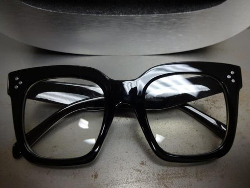 OVERSIZE VINTAGE RETRO NERD Style Clear Lens EYE GLASSES Thick Large Black Frame - Picture 9 of 12