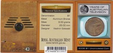 X1032 Australia 2006 $1 One Dollar TV Television Mintmark Uncirculated Coin