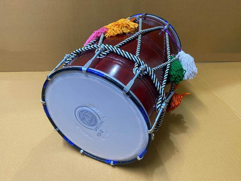 SG MUSICAL Punjabi Bhangra Dhol Natural Color, Kacha Pakka Sheesham