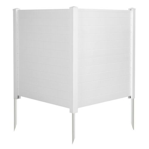 Outdoor PVC Privacy Panels 2-Pack Picket Fence W/ 3 Cuspidal Foot Stakes White
