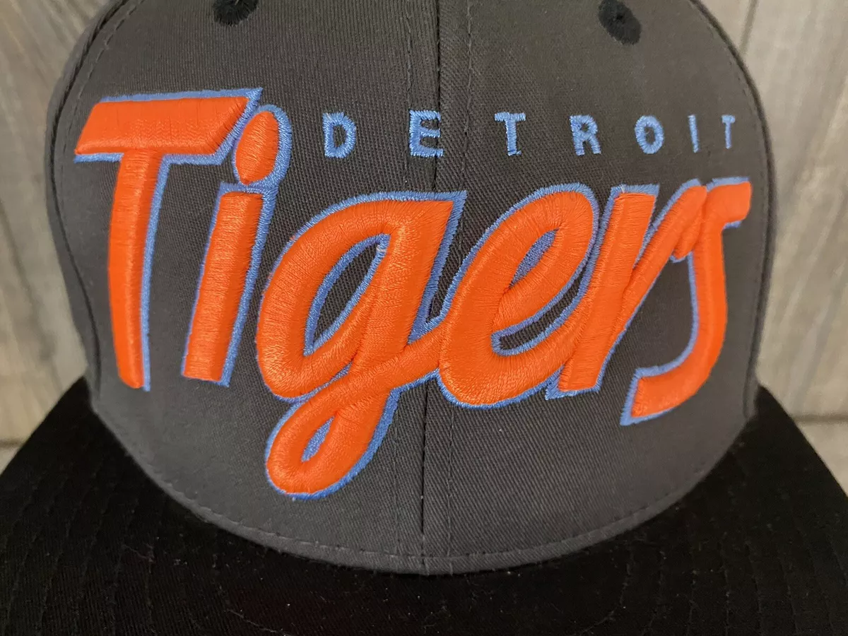 Detroit Tigers Snapback Trucker Hat Dad Hat Grey/Orange Flat Bill  Adjustable Fit