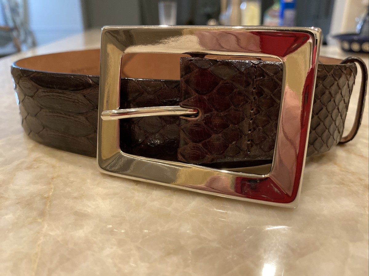 Claudio Orciani Beautiful Brown Real Snakeskin Belt Made In Italy 