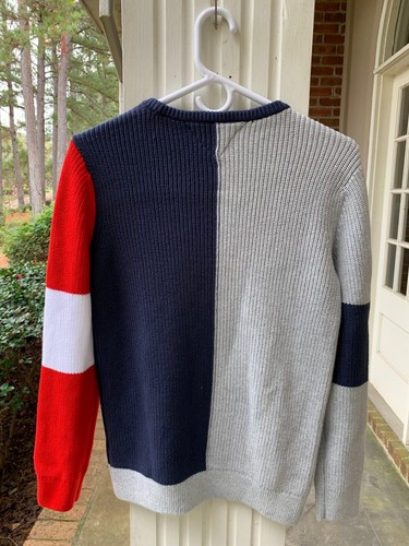 TOMMY HILFIGER NEW BOYS XL (16-18) COLOR BLOCK SWEATER LONG SLEEVE PULLOVER SOFT - Picture 3 of 9