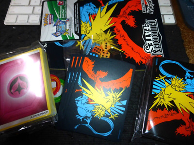 (2) POKEMON HIDDEN FATES TRAINER~NO PACKS~100 CODE CARDS+SLEEVES+ENERGY+MARKER