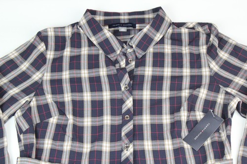Tommy Hilfiger Women's Long Shirt/Dress Plaid Button Belt Wrap Collared Size 12 - Picture 4 of 13