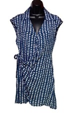 Urban Outfitters Dress Blue Butterfly Wrap Tie Mini Cap Sleeve Size S/P