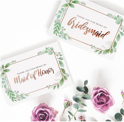 Thank You Etiquette Boxes For Bridesmaids & Maid of Honor - Set of 6, Eucalyptus