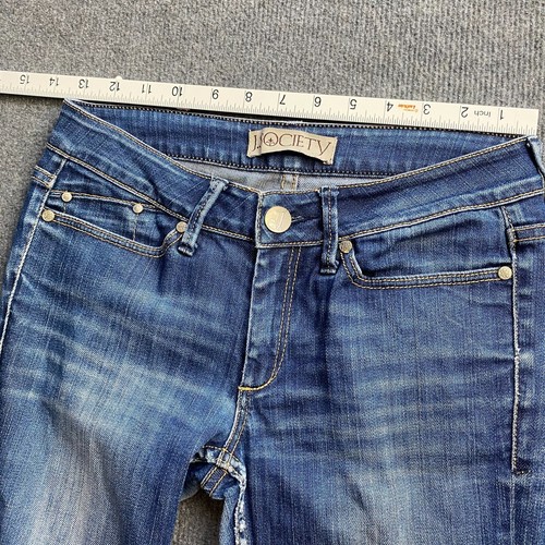 J.Society Jeans Womens Size 27 Blue Denim Low Rise Skinny Stretch Embroidered - Foto 6 di 21