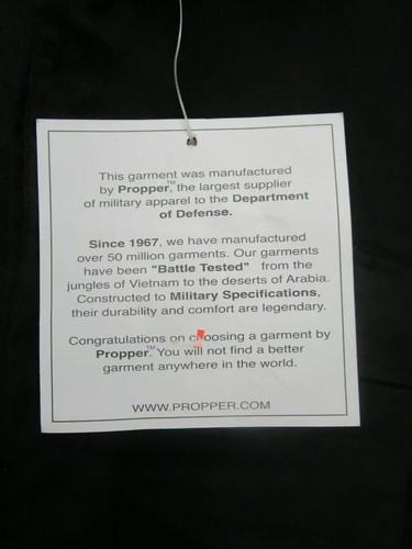 NEW Propper Black Combat Coat Thick U.S. Military Shirt Size Large-Short - Picture 3 of 5