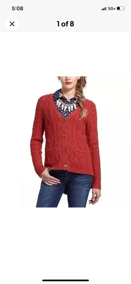 Anthropologie Far Away From Close Cardigan Medium Black Fisherman Peplum Boho - Image 4 of 4