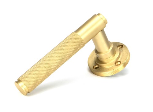 From The Anvil 50856 Satin Brass Newbury Door Lever on Rose Set (Square) - Picture 4 of 5