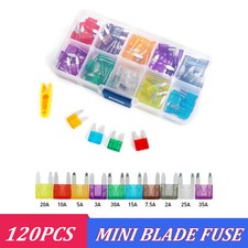 120pcs MINI Blade Fuse Assortment Auto Car Motorcycle SUV FUSES Kit APM ATM