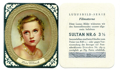 1936 Aurelia Sultan Film Star Embossed Cigarette Cards, Singles, You Pick