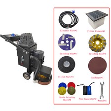 220V Concrete Floor Grinder Polishing Machine 4 Grinding Head with 20L Dust Bin