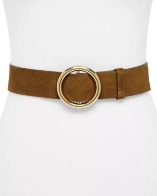 Frame Cargo Green Suede Gold Hardware Adjustable O Ring Belt  display picture 1