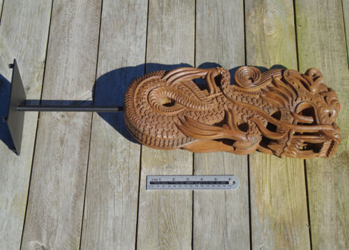 Dragon Sculpture Asian Oriental Early 20thC 39cm/59cm Quality Carving Read Rare - Picture 4 of 19