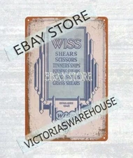 1929 Shears Scissors Tinners Snips Pruning Hedge mancavegarage metal tin sign