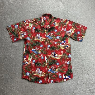 HAWAII Hemd Hawaiishirt Floral Gr. 16 XMAS Rockabilly Hawaiianer Aloha 28016 Rot - Bild 1 von 4