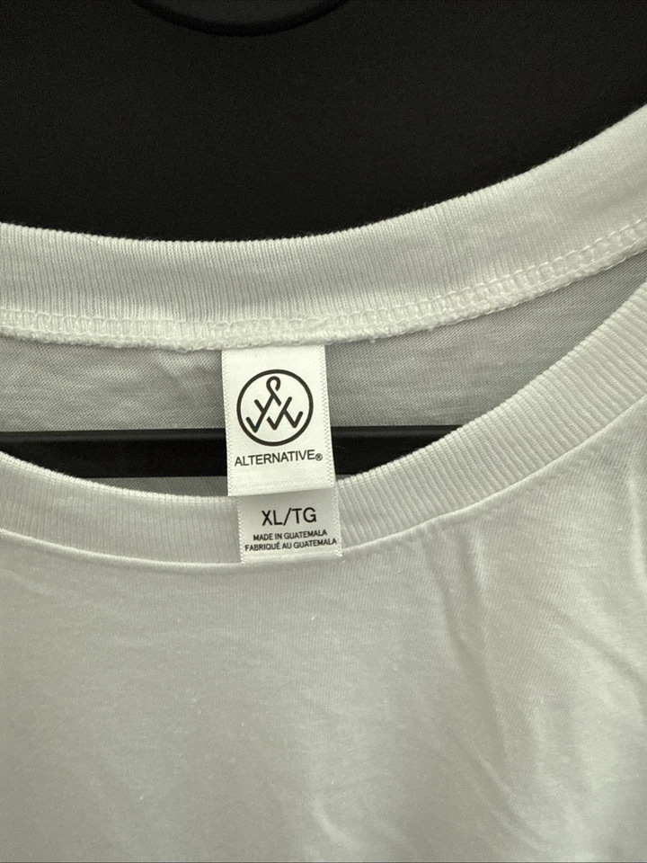 NUEVO SIN ETIQUETAS Alternative Apparel Camiseta Manga Corta Ligera Blanca Talla XL Foto 3 de 4