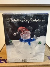 In Box  Night Light  SNOWMAN  Acrylic Holiday Ice Scupture  Heritage Mint