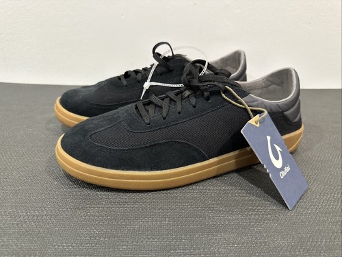 Olukai Punini Herrenschuhe Größe 12 schwarz/dunkler Schatten 10514-406C