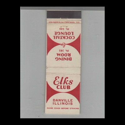 Matchbook Cover - BPOE Elks Club No. 332 Danville, IL