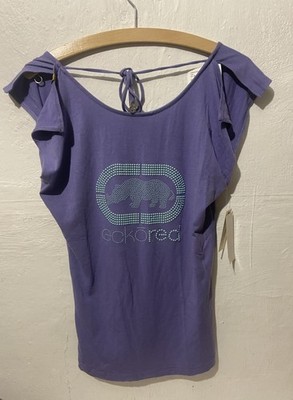 eckored Trägertop Lila Gr M mit Nashorn Motiv Neu Mit Etikett Marc Ecko