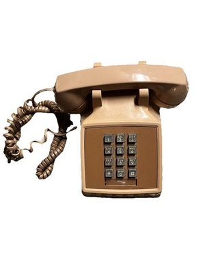 #ad VTG Western Electric ATamp;T Desk Phone Beige Push Button USA Made Works 2500DM $49.95