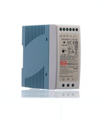 MW MDR-60-12 Rail-Mounted 60W 5V, 12V, 24V 48V Compact DR Switching Power Supply