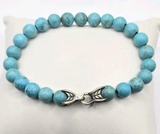 Pre-owned David YURMAN Turquoise 8mm Spiritual Beads Bracelet