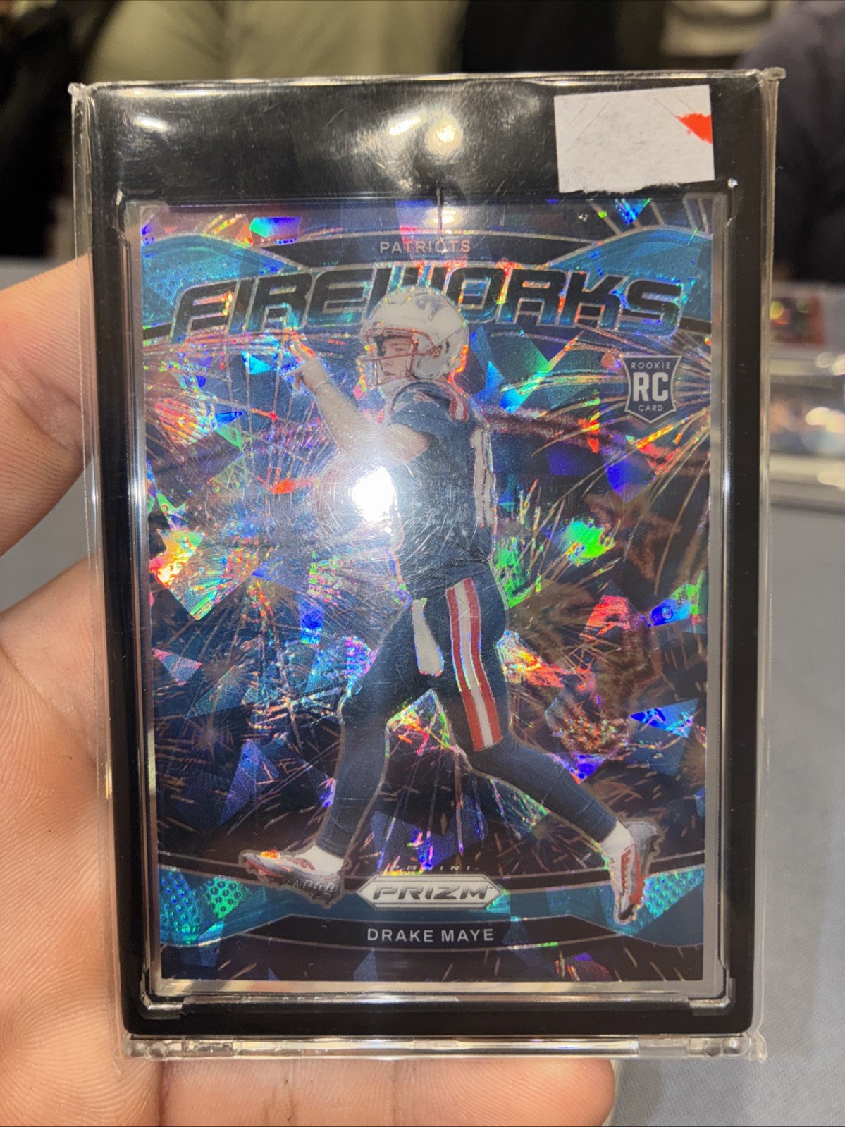 2024 Panini Prizm - Fireworks Drake Maye #22 Blue Ice Prizm /99 (RC)